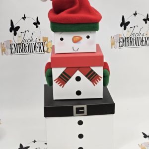 3 PIECE SNOWMAN STACKING BOXES