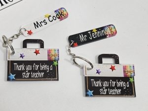 BOOKBAG KEY FOB - personalised